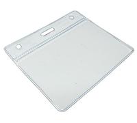 Customcard ltd Clear, Transparent, Flexible, Visitor, Staff, Cruise, Conference, Name Badge, ID Card, ID Badge Pocket PVC Plastic Wallet, Large Size (Badge Insert 99mm x 79mm) Pack of 25