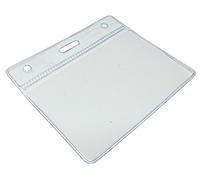Customcard ltd Clear, Transparent, Flexible, Visitor, Staff, Name Badge, ID Card, ID Badge Pocket PVC Plastic Wallet, Medium Size (Badge Insert Size 60mm x 90mm) Pack of 15