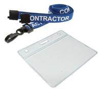 Customcard ltd Contractor Lanyard Neck Strap Blue & ID Pocket Wallet x 10