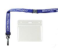Customcard ltd Contractor Lanyard Neck Strap Blue & ID Pocket Wallet x 5