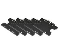 Customcard Ltd Double-Sided ID Card Holder - Secure, Black Plastic for 2 Credit-Sized Cards (85mm x 54mm) - Durable, Lightweight for Work, School, Events- ID Card Holder for Lanyard (Black, Pack of 5)