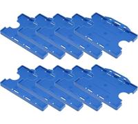 Customcard Ltd Double-Sided ID Card Holder - Secure, Blue Plastic for 2 Credit-Sized Cards (85mm x 54mm) - Durable, Lightweight for Work, School, Events - ID Card Holder for Lanyard (Blue, Pack of 10)