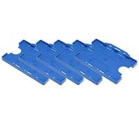 Customcard Ltd Double-Sided ID Card Holder - Secure, Blue Plastic for 2 Credit-Sized Cards (85mm x 54mm) - Durable, Lightweight for Work, School, Events - ID Card Holder for Lanyard (Blue, Pack of 5)