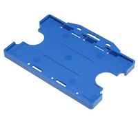 Customcard Ltd Double-Sided ID Card Holder - Secure, Blue Plastic for 2 Credit-Sized Cards (85mm x 54mm) - Durable, Lightweight for Work, School, Events - ID Card Holder for Lanyard (Blue, Pack of 1)