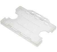 Customcard Ltd Double-Sided ID Card Holder - Secure, Clear Plastic for 2 Credit-Sized Cards (85mm x 54mm) - Durable, Lightweight for Work, School, Events - ID Card Holder for Lanyard (Clear,Pack of 1)