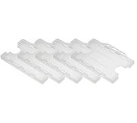 Customcard Ltd Double-Sided ID Card Holder - Secure, Clear Plastic for 2 Credit-Sized Cards (85mm x 54mm) - Durable, Lightweight for Work, School, Events - ID Card Holder for Lanyard (Clear,Pack of 5)