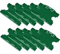 Customcard Ltd Double-Sided ID Card Holder - Secure, Green Plastic for 2 Credit-Sized Cards (85mm x 54mm) - Durable, Lightweight for Work, School, Events- ID Card Holder for Lanyard (Green,Pack of 10)