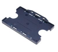 Customcard Ltd Double-Sided ID Card Holder - Secure, Navy Plastic for 2 Credit-Sized Cards (85 x 54mm) - Durable, Lightweight for Work, School, Events- ID Card Holder for Lanyard (Navy, Pack of 1)