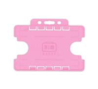 Customcard Ltd Double-Sided ID Card Holder - Secure, Pink Plastic for 2 Credit-Sized Cards (85mm x 54mm) - Durable, Lightweight for Work, School, Events - ID Card Holder for Lanyard (Pink, Pack of 1)