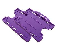 Customcard Ltd Double-Sided ID Card Holder - Secure, Purple Plastic for 2 Credit-Sized Cards (85mm x 54mm) - Durable, Lightweight for Work, School, Events - ID Holder for Lanyard (Purple, Pack of 2)