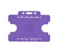 Customcard Ltd Double-Sided ID Card Holder - Secure, Purple Plastic for 2 Credit-Sized Cards (85mm x 54mm) - Durable, Lightweight for Work, School, Events - ID Holder for Lanyard (Purple, Pack of 1)