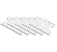 Customcard Ltd Double-Sided ID Card Holder - Secure, White Plastic for 2 Credit-Sized Cards (85 x 54mm) - Durable, Lightweight for Work, School, Events- ID Card Holder for Lanyard (White, Pack of 5)