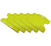 Customcard Ltd Double-Sided ID Card Holder - Secure, Yellow Plastic for 2 Credit-Sized Cards (85 x 54mm) - Durable, Lightweight for Work, School, Events- ID Card Holder for Lanyard (Yellow, Pack of 5)