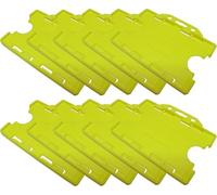 Customcard Ltd Double-Sided ID Card Holder - Secure, Yellow Plastic for 2 Credit-Sized Cards (85 x 54mm) - Durable, Lightweight for Work, School, Events- ID Card Holder for Lanyard (Yellow,Pack of 10)