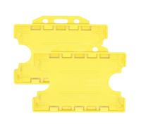 Customcard Ltd Double-Sided ID Card Holder - Secure, Yellow Plastic for 2 Credit-Sized Cards (85 x 54mm) - Durable, Lightweight for Work, School, Events- ID Card Holder for Lanyard (Yellow, Pack of 2)