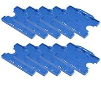 Customcard ltd® Double Sided ID Card Holder Two Sided Badge Holder Blue (Pack of 10)