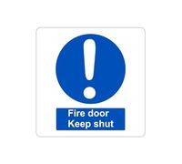 Customcard Ltd Fire door keep shut aluminium sign, safety sign-high quality, white aluminium with tape on the back (2)