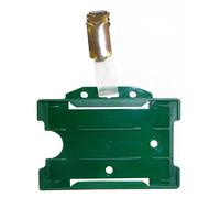 Customcard ltd® Green ID Card Holder with Clip (Pack of 2) ID Badge Holder