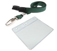 Customcard Ltd Green Lanyard with ID Card Pocket - Sturdy Lobster Clip - Safety Break -Fully Enclosed Flexible Card Pocket Holder - Durable Lanyards for Neck - Quick Release -Conference/Office (Green)