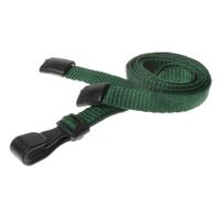 Customcard Ltd Green Lanyard with Plastic Clip - 45 Centimetre Long - Breakaway Lanyard for School, Office, Work - Lightweight Lanyards for Neck with Safety Breakaway, Conference Use (Pack of 10)