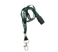 Customcard Ltd Green Staff Lanyard with Safety Break & Metal Clip - 45cm Drop, 15mm Width - Comfortable & Durable Staff Lanyards for Office, School & Events - Professional Green Design (Pack of 1)