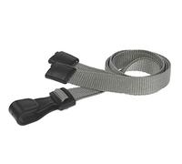 Customcard ltd Grey Lanyard with Plastic Clip - 45 centimetre Long - Breakaway Lanyard for School, Office, Work - Lightweight Lanyards for Neck with Safety Breakaway, Conference Use (Pack of 100)