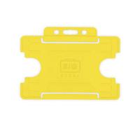 Customcard Ltd ID Card Holders - Card Holder Yellow - Plastic Card Holder for Lanyard - ID Badge Holder for Men & Women - Ideal for Credit Card & Disabled Badge Holder - Secure & Durable (Pack of 1)
