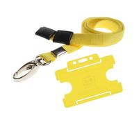 Customcard Ltd Lobster Clip Lanyard with Card Holder - Yellow Quick Release Lanyards for Neck - Ideal for Office, Work, Staff, ID Card Access - Sturdy Material, Comfortable to Wear - (Yellow)
