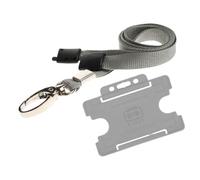 Customcard Ltd Lobster Clip Lanyard with Card Holder - Yellow Quick Release Lanyards for Neck - Ideal for Office, Work, Staff, ID Card Access - Sturdy Material, Comfortable to Wear - (Grey)