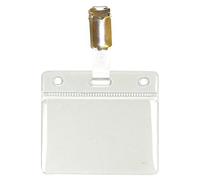 Customcard ltd® Office Name Badges Pocket Landscape with Badge Clips (Pack of 25)