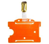 Customcard ltd® Orange ID Card Holder with Clip ID Badge Holder