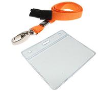 Customcard Ltd Orange Lanyard with ID Card Pocket - Sturdy Lobster Clip -Safety Break -Fully Enclosed Flexible Card Pocket Holder -Durable Lanyards for Neck - Quick Release -Conference/Office (Orange)