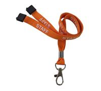 Customcard Ltd Orange Staff Lanyard with Safety Break & Metal Clip - 45cm Drop, 15mm Width - Comfortable & Durable Staff Lanyards for Office, School & Events - Professional Orange Design (Pack of 1)