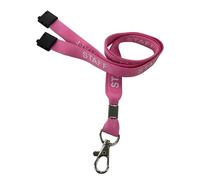 Customcard Ltd Pink Staff Lanyard with Safety Break & Metal Clip - 45cm Drop, 15mm Width - Comfortable & Durable Staff Lanyards for Office, School & Events - Professional Pink Design (Pack of 1)