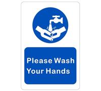 Customcard Ltd Please wash your hands aluminium sign-high quality, white aluminium with tape on the back (1)