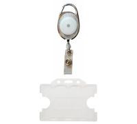 Customcard ltd® Premier Retractable Badge Reels & Double Sided ID Card Holder - White
