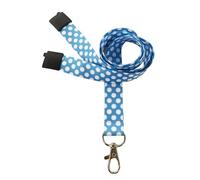 Customcard ltd® Printed Polka Dot Lanyard Blue Breakaway Lanyard Metal Dog Clip