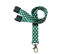 Customcard Ltd Printed Polka Dot Lanyard Green Breakaway Lanyard with Metal Trigger Clip