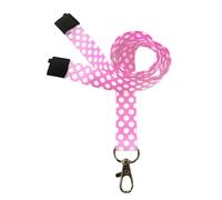 Customcard Ltd Printed Polka Dot Lanyard Pink Breakaway Lanyard with Metal Trigger Clip