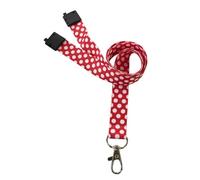 Customcard ltd Printed Polka Dot Lanyard Red Breakaway Lanyard with Metal Trigger Clip
