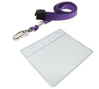 Customcard Ltd Purple Lanyard with ID Card Pocket - Sturdy Lobster Clip - Safety Break Fully Enclosed Flexible Card Pocket Holder -Durable Lanyards for Neck - Quick Release -Conference/Office (Purple)