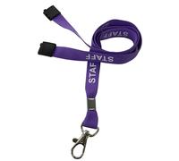 Customcard Ltd Purple Staff Lanyard with Safety Break & Metal Clip - 45cm Drop, 15mm Width - Comfortable & Durable Staff Lanyards for Office, School & Events - Professional Purple Design (Pack of 1)