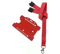 Customcard ltd Red 20mm Lanyard with Breakaway Clip and Single Sided Card Holder