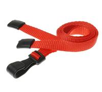 Customcard ltd Red Lanyard with Plastic Clip - 45 centimetre Long - Breakaway Lanyard for School, Office, Work - Lightweight Lanyards for Neck with Safety Breakaway, Conference Use (Pack of 100)