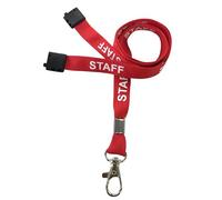 Customcard Ltd Red Staff Lanyard with Safety Break & Metal Clip - 45cm Drop, 15mm Width - Comfortable & Durable Staff Lanyards for Office, School & Events - Professional Red Design (Pack of 5)