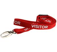 Customcard Ltd Red Visitor Lanyard - Breakaway Safety Neck Lanyard with Metal Lobster Clip - Ideal for Conferences & Business - Durable, 1 Safety Break Feature - Perfect ID Badge Solution (Pack of 1)