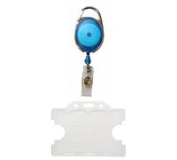 Customcard ltd Retractable Badge Reel with Double Sided Opaque ID Card Holder - Blue, DSOBHBR