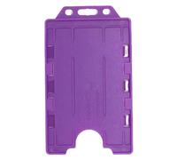 Customcard Ltd Vertical Portrait Double Two Sided Identity ID Card Pass Badge Holder (10 Colours) (Purple1)