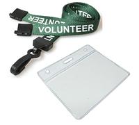 Customcard ltd Volunteer Lanyard Neck Strap Green & ID Pocket Wallet