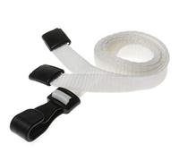 Customcard ltd White Lanyard with Plastic Clip - 45 centimetre Long - Breakaway Lanyard for School, Office, Work - Lightweight Lanyards for Neck with Safety Breakaway, Conference Use (Pack of 25)